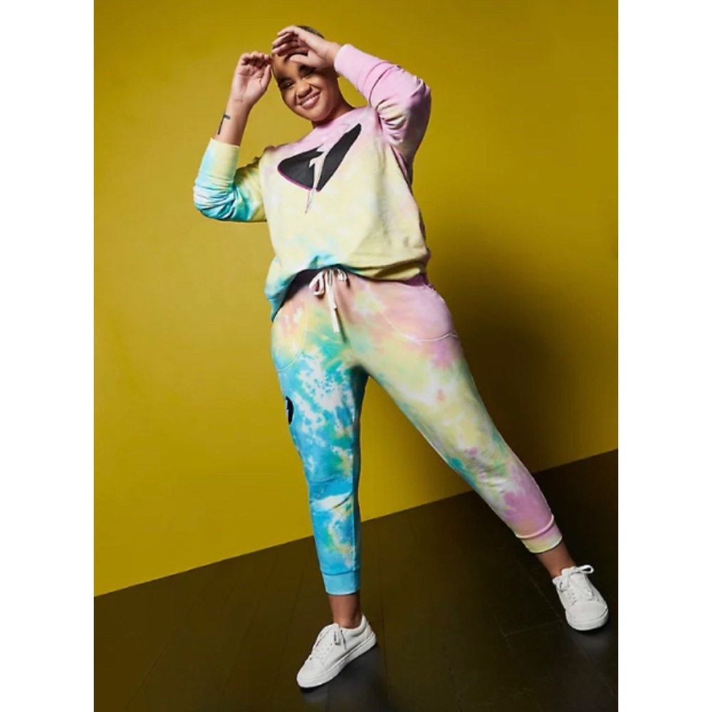 ๐Lovesick Heart Breaker Fleece Tie Dye Sweatshirt 3 3X 22 24 NWT Torrid - Picture 2 of 8